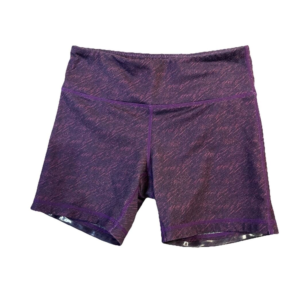 IAB MFG Workout Shorts Bike Purple Heathered Womens Size Small 6 Grip Legs